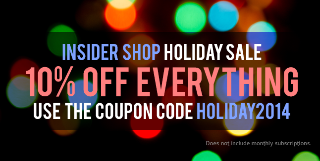 Insider Shop 2014 Holiday Sale, 10% Off Everything